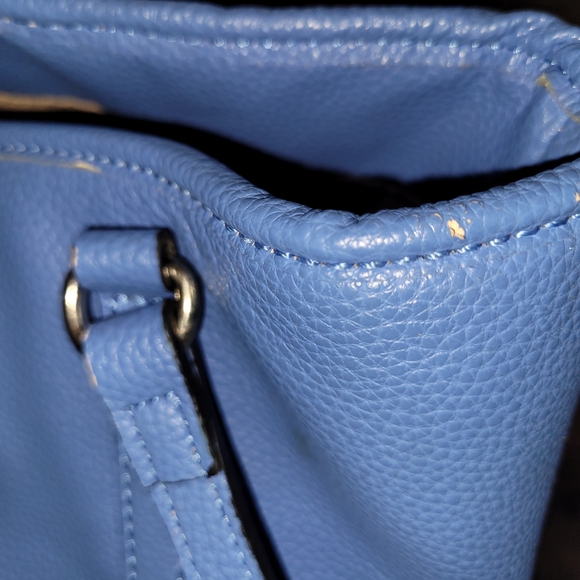 Dana Buchman Blue Leather Handbag - Picture 2 of 13